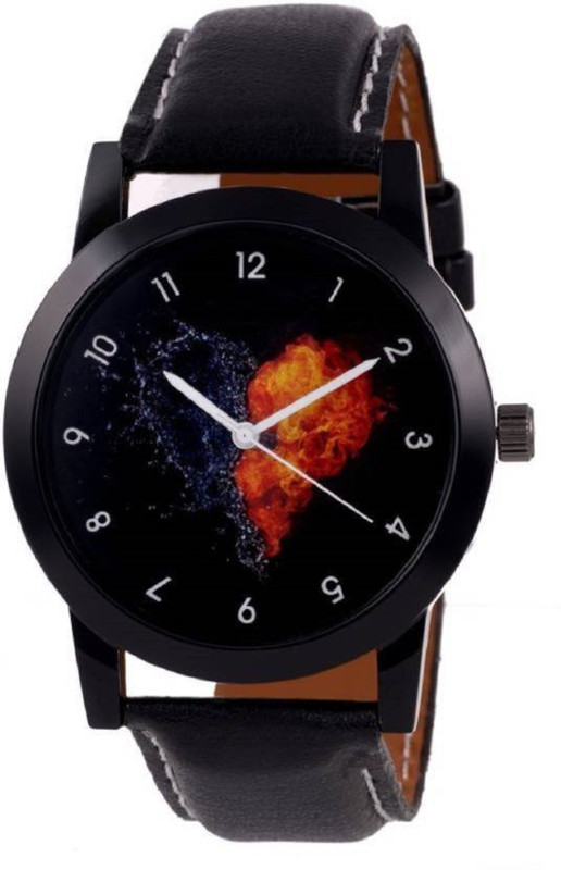 shivashopiee Black fire heart Analog Watch  - For Men