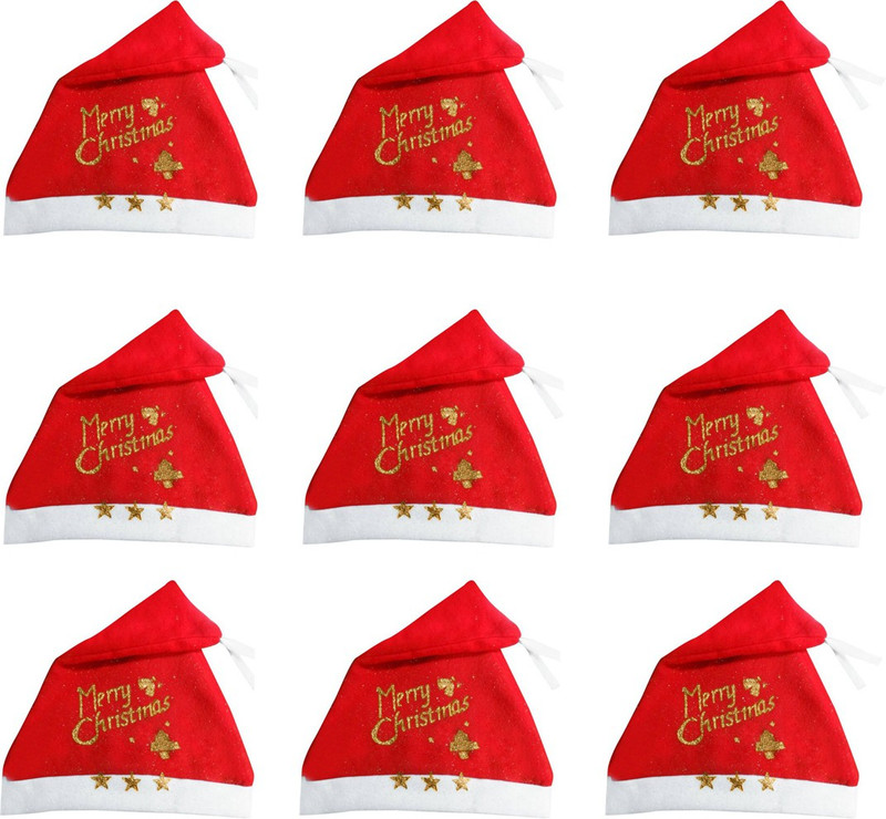 mitsy Embellished Santa Cap Cap(Pack of 9)