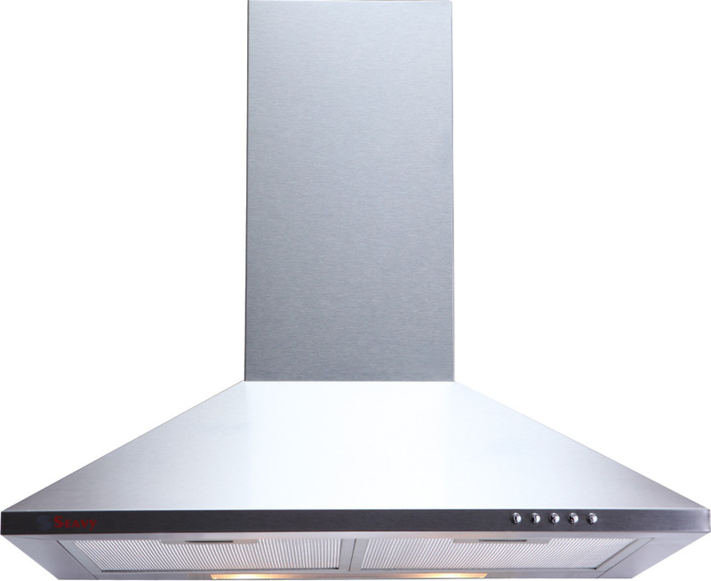Seavy Mif Stainless Steel 60cm, 800m3/hr Air Suction Wall Mounted Chimney(Silver 800 CMH)