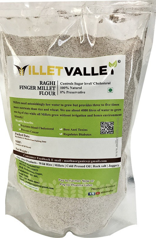 MILLET VALLEY FINGER MILLET FLOUR 800GM RAGHI FLOUR(800 g)