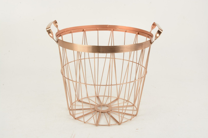 rrshandicrafts Royallifestylee IRON WIRE BASKET Iron Fruit & Vegetable Basket(Copper)