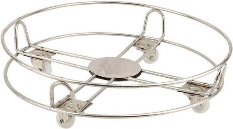 swati Avishi movable Multi utility Stainless Steel Cylinder Trolley with Wheels / Gas Trolley / LPG Cylinder Stand Gas Cylinder Trolley Gas Cylinder Trolley(Steel)