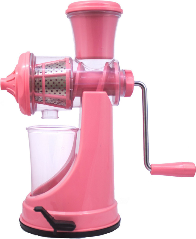 well grip Fruit & Vegetable Steel Handle with Vacuum Locking System, Pink Plastic Hand Juicer Plastic Hand Juicer(Pink Pack of 1)