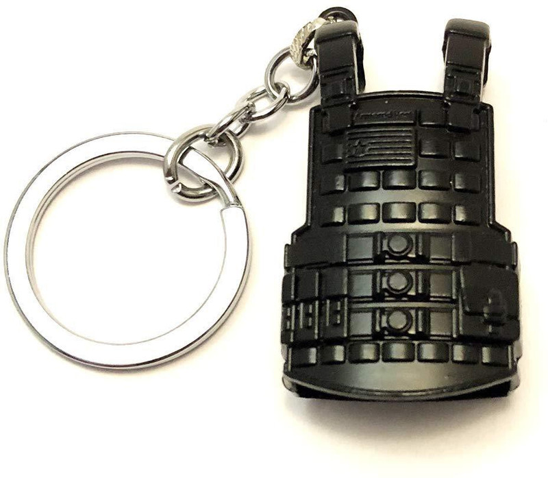 imperium bizz PUBG Player Unknown's Battlegrounds Level 3 Military Metal Bullet Proof Vest/Jacket Keychain, Keyring (Black) Key Chain