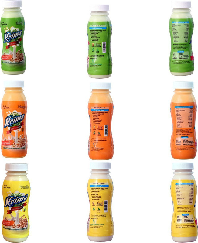 krims lite flavoured Soya Milk- pack of 9(Elaichi, Mango, Vanilla, 9 x 200 g) krims lite flavoured Soya Milk- pack of 9(Elaichi, Mango, Vanilla, 9 x 200 g)