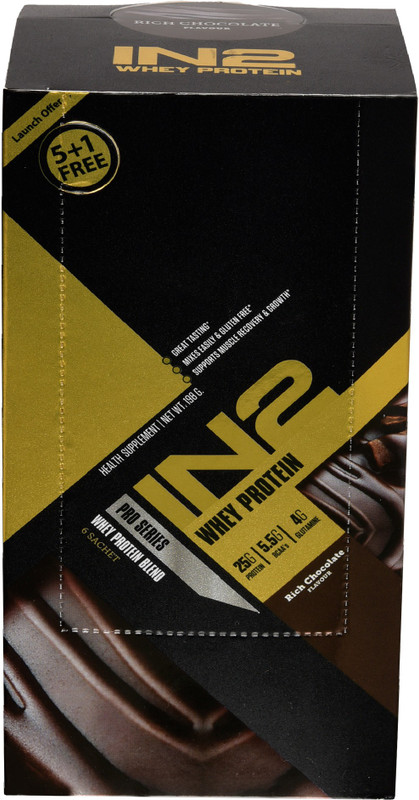 in2 Whey protein 5+1 free sachets Rich chocolate Whey Protein(0.198 g, Rich Chocolate)