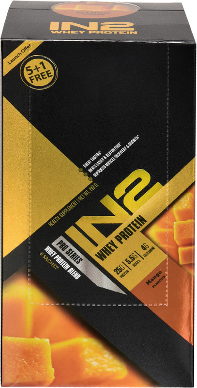 in2 Whey protein 5+1 free sachets Mango Whey Protein(198 g, Mango)