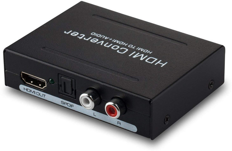microware HDMI Audio Extractor Splitter to SPDIF RCA Stereo L/R Analog Output Converter Media Streaming Device(Black)
