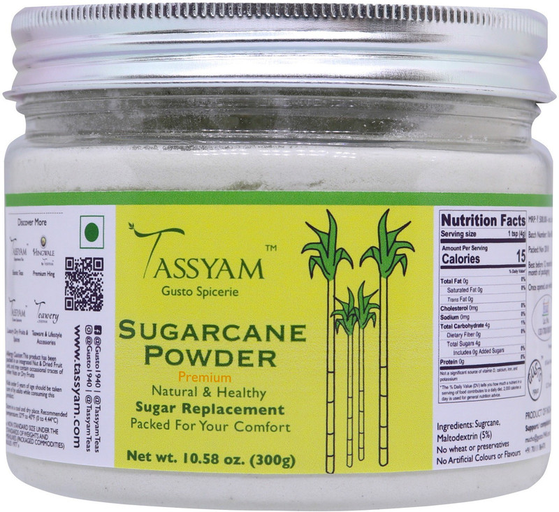 Tassyam Sugarcane Juice Powder 300g Jar | Vegan & Natural Sugar Replacement Sugar(300 g) Tassyam Sugarcane Juice Powder 300g Jar | Vegan & Natural Sugar Replacement Sugar(300 g)