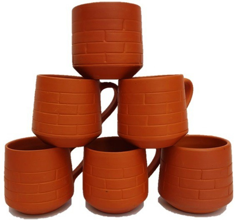 spk terracotta traditional tea cup Terracotta(Brown, Pack of 6)