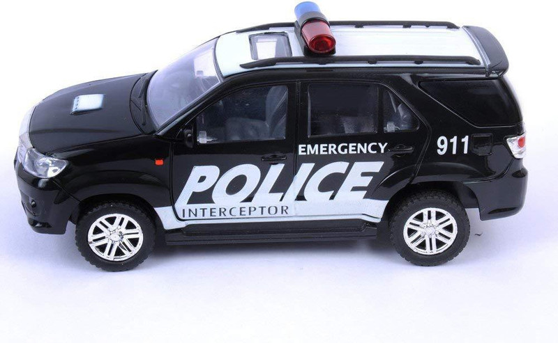 FUNABLO Toys Plastic Police Interceptor Fortune Pull Back Car, Number Of Pieces: 1(Black)