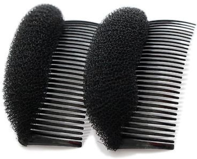 sbe 2 Pcs New Volume Hair Base Bow Comb Bumpits Insert Hair Styling Tool Hair Pin(Black)