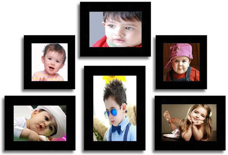 jaipurhouse Wood Photo Frame(Black, 6 Photos)