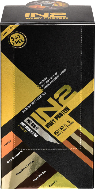 in2 Whey protein 5+1 free sachets Multi flavor Whey Protein(198 g, Multi Flavor)