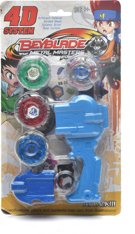 toy central Beyblade 4d System Metal Masters Fury With Handle Launcher (Multicolor)(Multicolor)