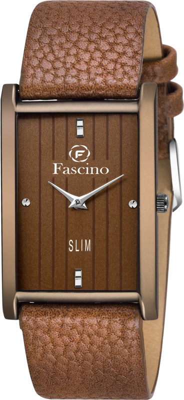Buy fascino Analog Square Brown Dial Slim Watch with Leather Belt FCW 1116 BR Analog Watch For Men Online at desertcartUAE