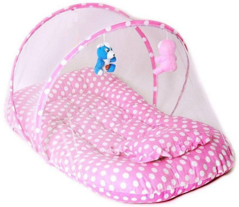 pluto kids Cotton Infants Cotton Padded Mosquito Net(Pink, Light Blue, Dark Blue)
