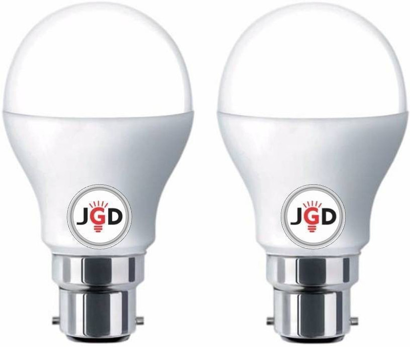 jgd electronic 9 W Round B22 D LED Bulb(White, Pack of 2)