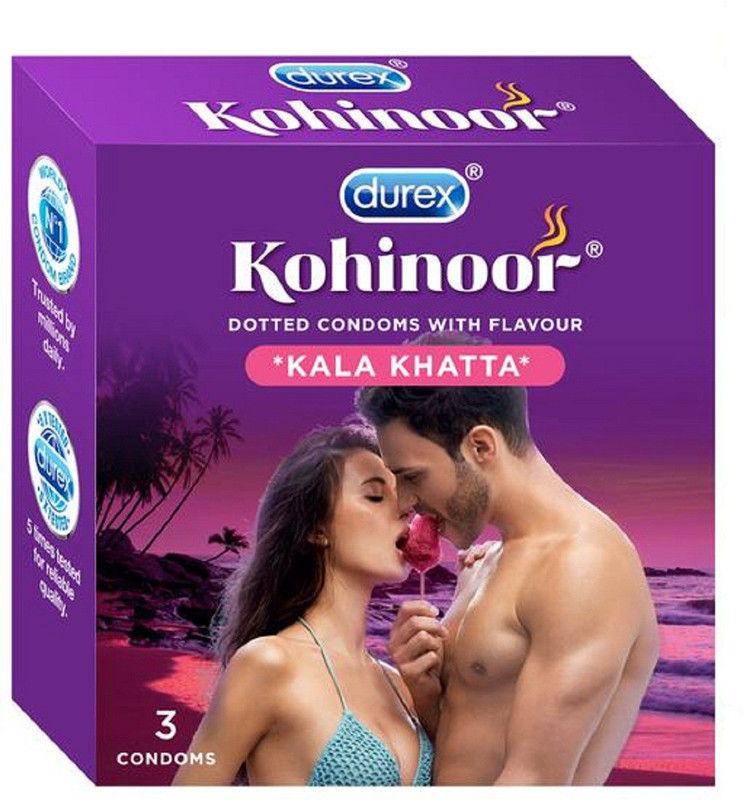 Durex Kohinoor Kala Khatta Condom Condom(3S)