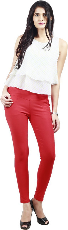 Haniya Red Jegging(Solid) Haniya Red Jegging(Solid)