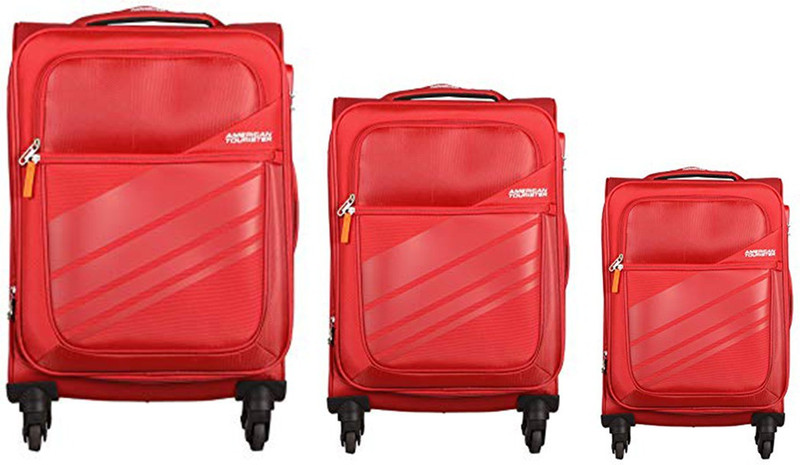 American Tourister Suitcase, Cabin Suitcase, Check-in Suitcase Combo(Red)