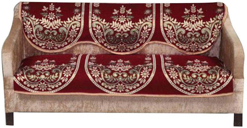 manvicreations Cotton Sofa Cover(Multicolor Pack of 2)