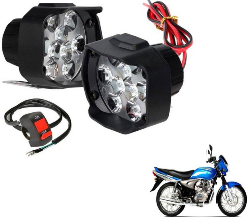 MOCKHE 9LEDSHL-244 Wind 125 Fog Lamp Motorbike LED for Bajaj (12 V, 10 W)(Universal For Bike, Pack of 3)