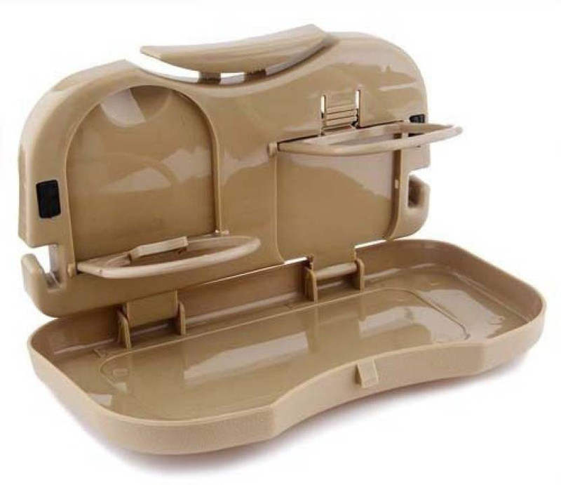 vgear BEIGE Backseat Food Tray with Bottle Cup Holder for Car Car Bottle Holder(Plastic)