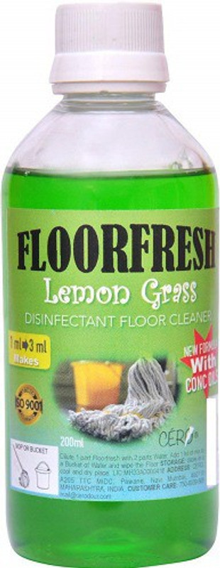 cero Floor Fresh Concentrate Lemongrass Essential Oil Disinfectant Floor Cleaner - 200 ml lemongrass fragrance(200 ml) RS.499 (60.00% Off) - Flipkart