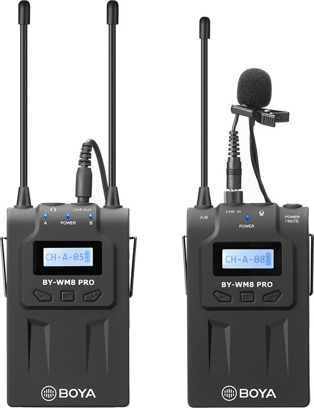 Boya BY-WM8 PRO-K1 UHF Dual-Channel Wireless Camera Microphone