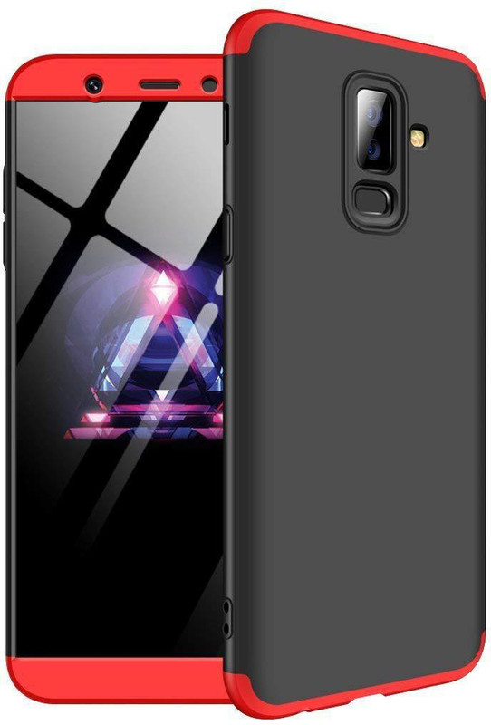 happy pops Front & Back Case for Samsung A6 - 3 in 1 Shock Proof Double Dip GKK 360 Full Protection Hard Case (Red Black)(Red, Black, Dual Protection)