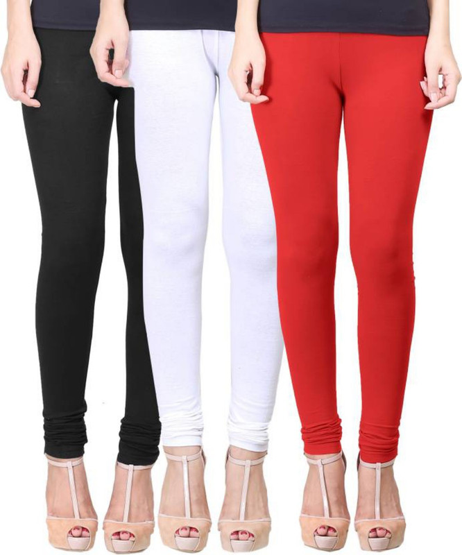 infatuation Churidar  Legging(Red, White, Black, Solid)