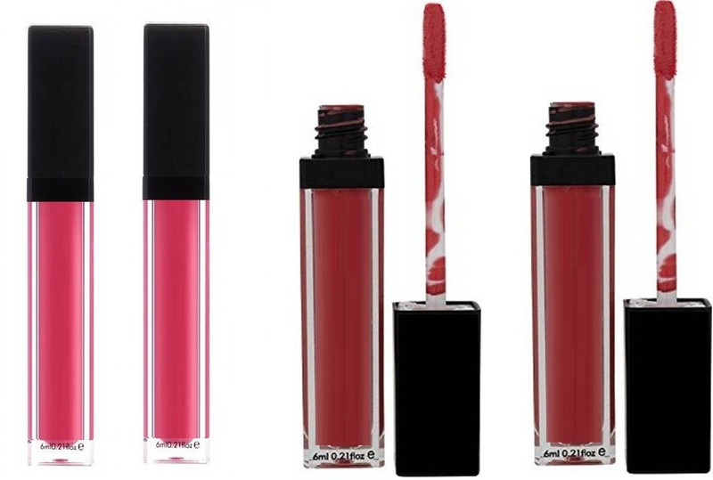 sheny Romantic Beauty Matte Me Lip Gloss combo of 4pcs (Multicolor)(Multicolor, 6 ml)