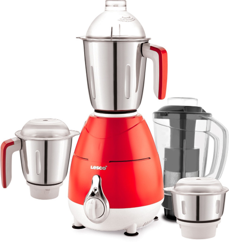 LESCO ECONOMY MMAAMIX Blossom Pro with 750 Watts with 4 Jars Red LMG751 750 Juicer Mixer Grinder(COOL RED, 4 Jars)