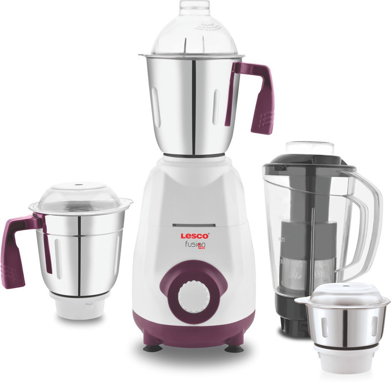 Lesco MMAAMIX Fusion Pro 750 Watts Mixer Grinder with 4 Jars White LMG753 750 Juicer Mixer Grinder(White, 4 Jars)