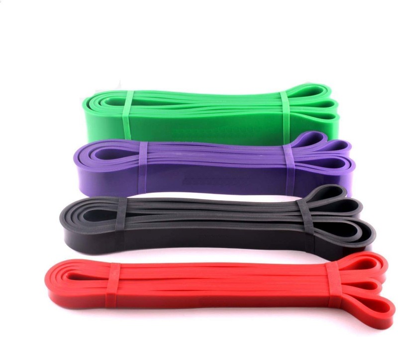 CSU Set of 4 PullUp Assist Band Heavy Duty Resistance Band-Mobility,Power-Lifting Band Resistance Tube(Red, Black, Purple, Green)