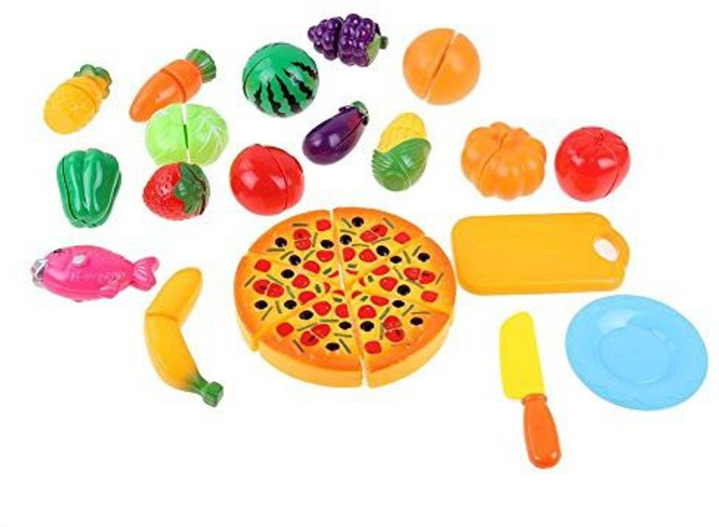 amazingdeal Kids Kitchen Pretend Play Set, Children Girls Cut Food Vegetables Toy 24Pcs