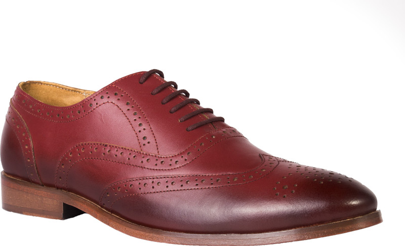 iron tailor BURGUNDY Brogues For Men(Burgundy)