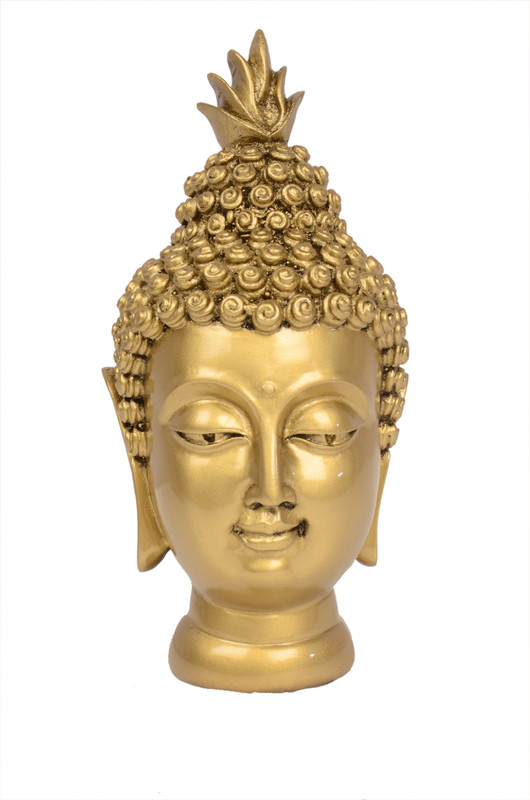 topmost golden gautama buddha Decorative Showpiece  -  12 cm(Marble, Gold)