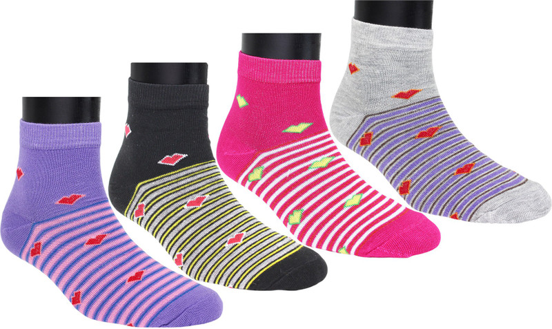 Neska Moda Women Striped Ankle Length(Pack of 4)
