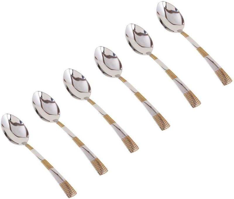 italica DOTTED GOLD Stainless Steel Table Spoon Set(Pack of 6)