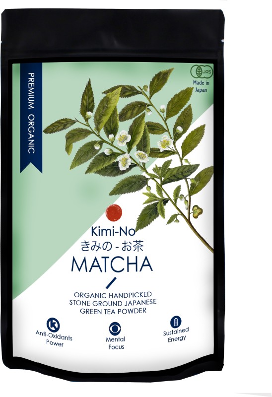 KimiNo 100% Pure And  Original Japanese Hand Grounded Matcha Green Tea Powder - All Natural, No Added Sugar - Helps , Increases Focus, Boost Energy - Best for Making Matcha Tea, Lattes, Smoothies, Baking, Iced Tea & Ice Cream Unflavoured Matcha Tea Pouch(200)