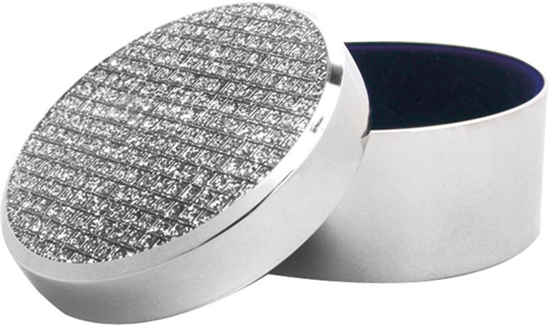 momentz Sliver Jewellery Box (Round Shape) Makeup, Gifts, Vanity Box, Safe-keeper Vanity Box(Silver)