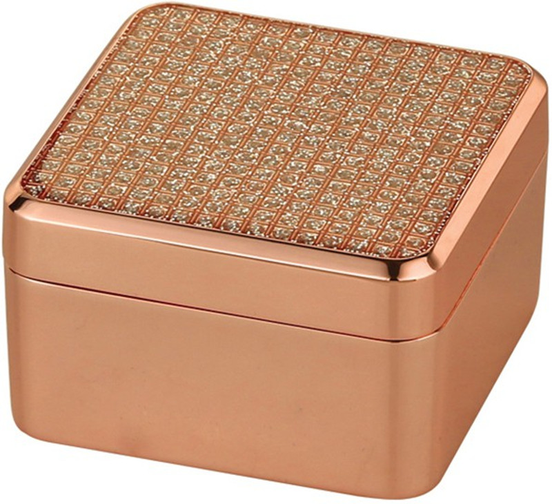 momentz Rose Gold Jewellery Box (Square Shape) Makeup, Gifts, Vanity Box, Safe-keeper Vanity Box(Gold)