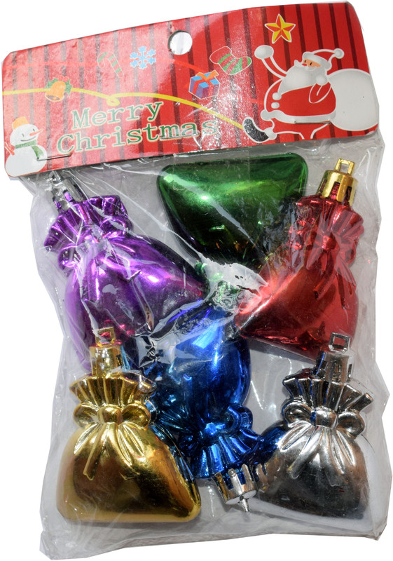 oramsa Shiny Multicolor Bells, Christmas Xmas Tree Decoration Hanging Small Ornamental Bells, Hanging Ornaments Pack of 6