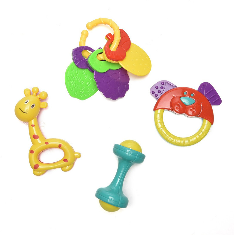toy central Baby Rattles Set of 4 Rattle(Multicolor)