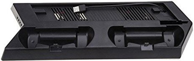 GADGETS WRAP Mutilfunction Dual Fan Cooler Vertical Stand with Dual Charging Station(Playstation 4)