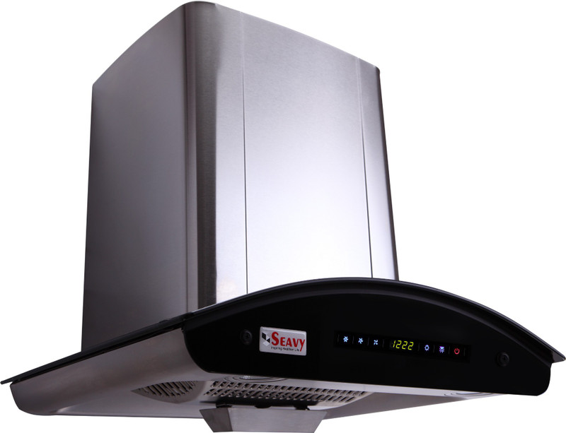 Seavy Prime Stainless Steel 60 Auto Clean Wall Mounted Chimney(Silver 1100 CMH)