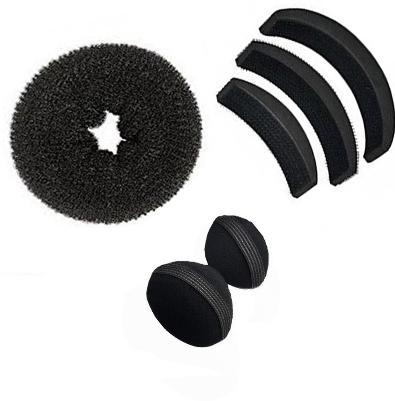 NERR volumizer / medium size donut / base puff set of 6 pcs Hair Accessory Set(Black) NERR volumizer / medium size donut / base puff set of 6 pcs Hair Accessory Set(Black)
