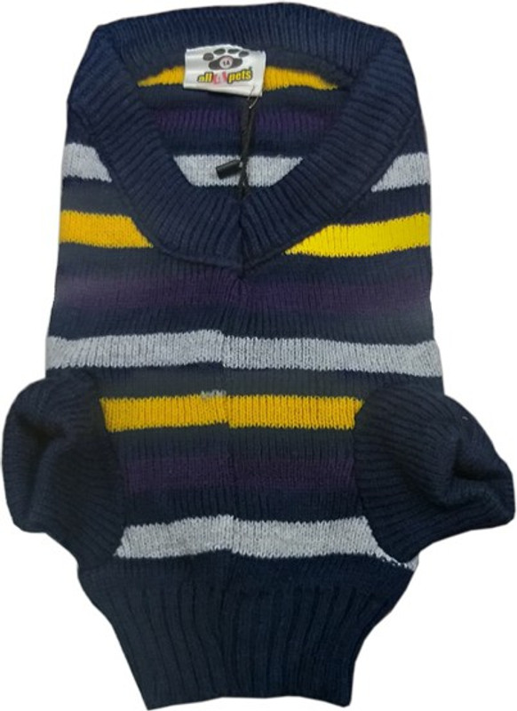 all4pets Sweater for Dog(Blue, Grey, Yellow)